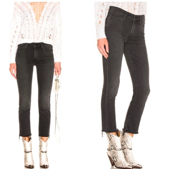 MOTHER Rascal Ankle Snippet Cropped Jeans in BLACKBIRD SIZE 24 - Picture 5 of 15